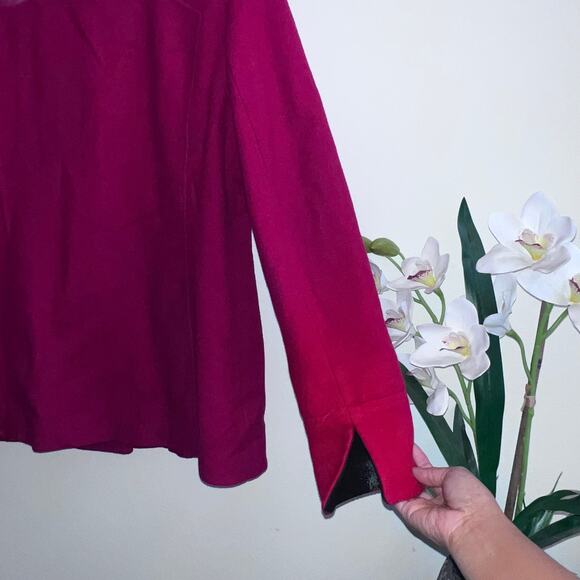 Preston & York Women's Wool Blend Pea Coat Size M Button Closure Red Lined - Picture 6 of 9